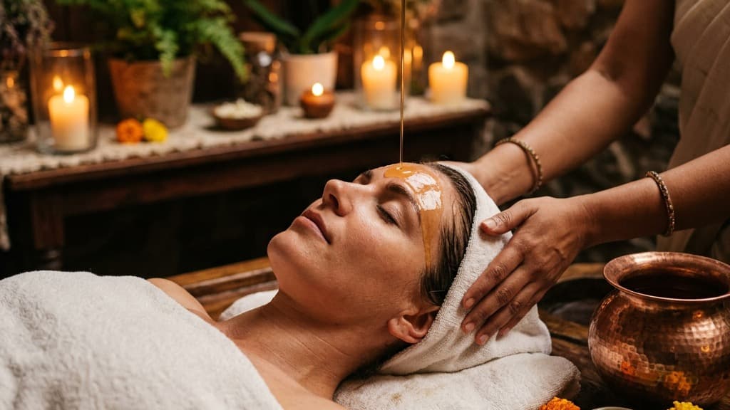 The Science of Ayurvedic Head Massages: Shirodhara, Abhyanga & Stress Relief