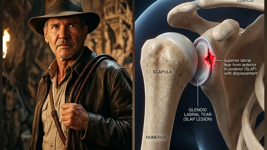 Harrison Ford's Indiana Jones Shoulder Injury: Scapular Dyskinesis, Labral Tears, and Rotator Cuff Longevity at 78