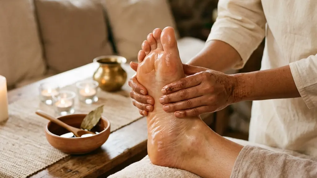 Plantar Fasciitis: Combining Foot Abhyanga (Padabhyanga) with Calf Eccentric Stretches