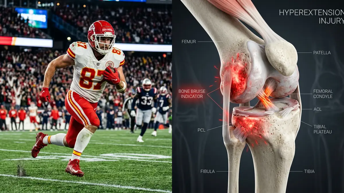 Travis Kelce's Knee Hyperextension and Bone Bruises: Biomechanics of Catch-and-Collision Joint Impact