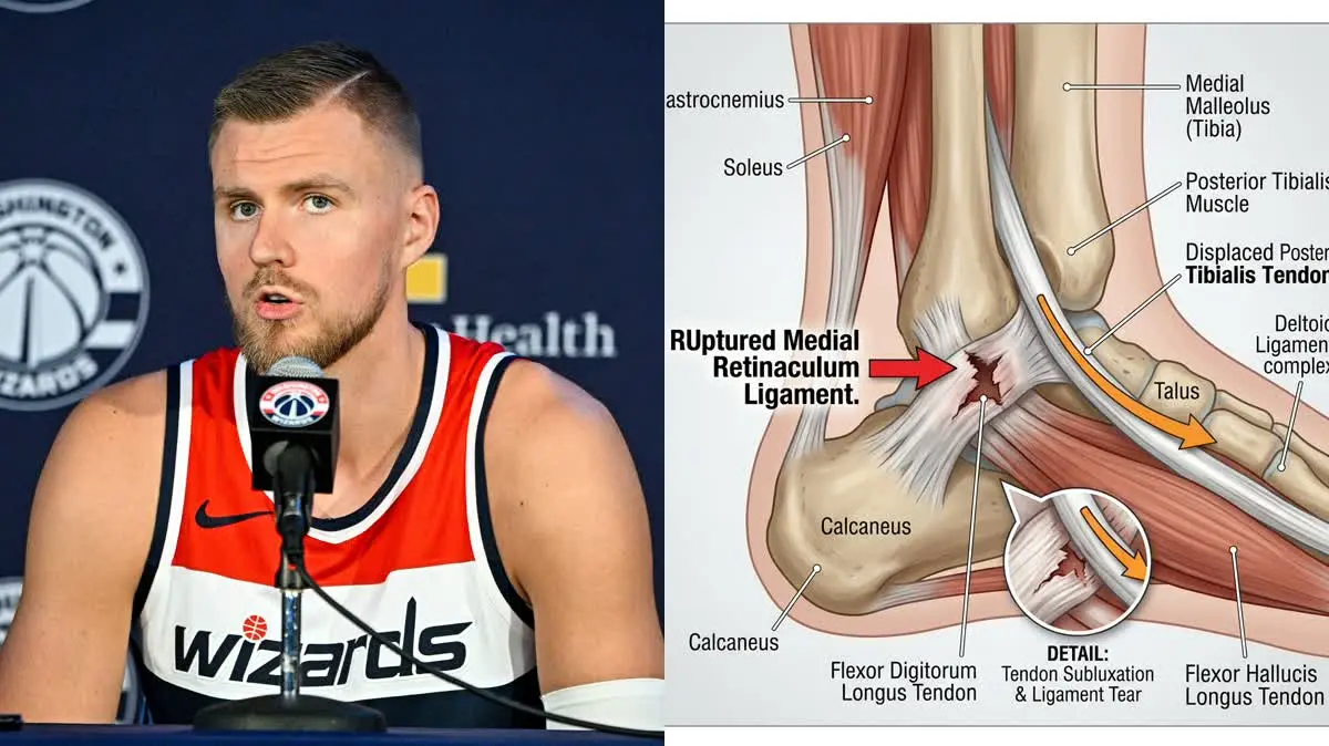 Kristaps Porziņģis' Medial Retinaculum Tear & Tibialis Posterior Subluxation