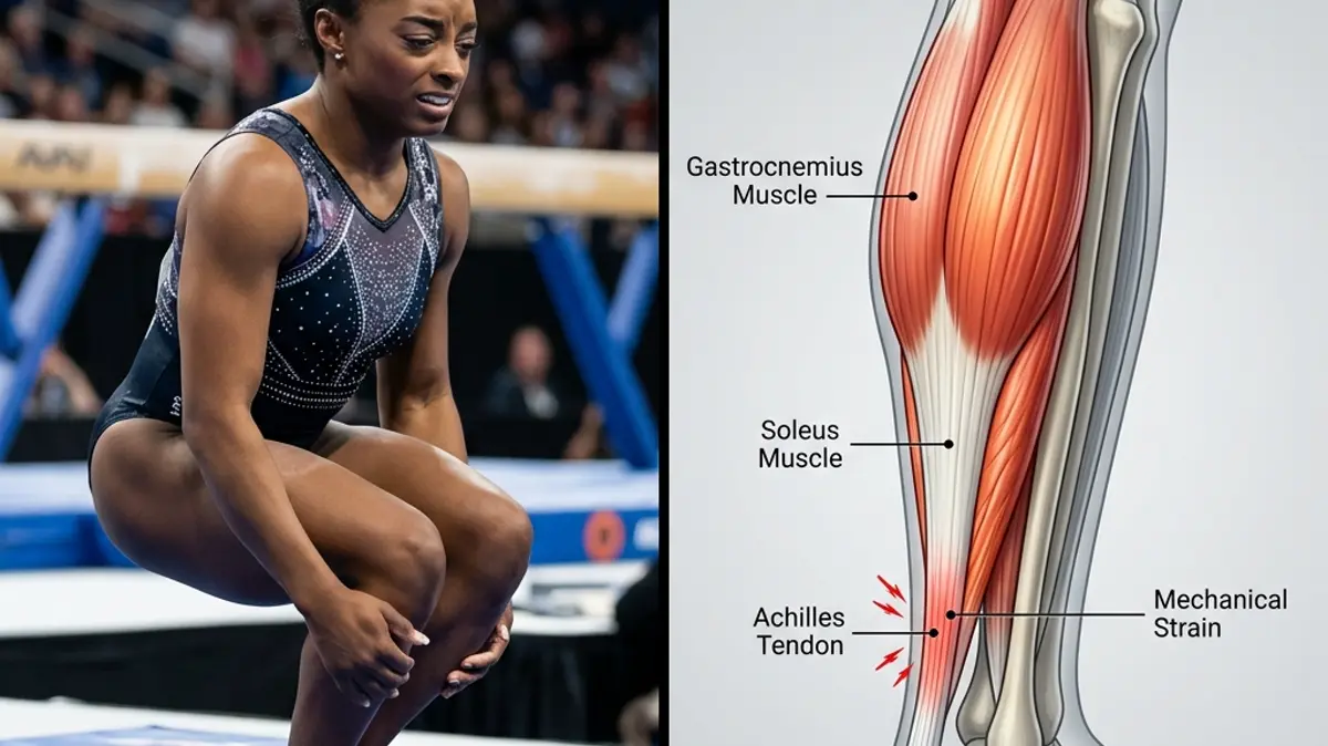 Simone Biles' Calf and Achilles Pain: Biomechanics of High-Impact Gymnastics Landings and Achilles Tendinopathy Prevention