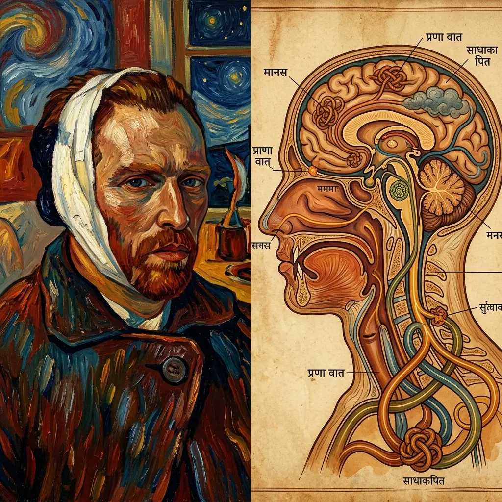 Vincent van Gogh's Ear Mutilation and Psychosis: An Ayurvedic Forensic Reconstruction of Absinthe Toxicity, Pitta-Vata Unmada, and Nootropic Rejuvenation
